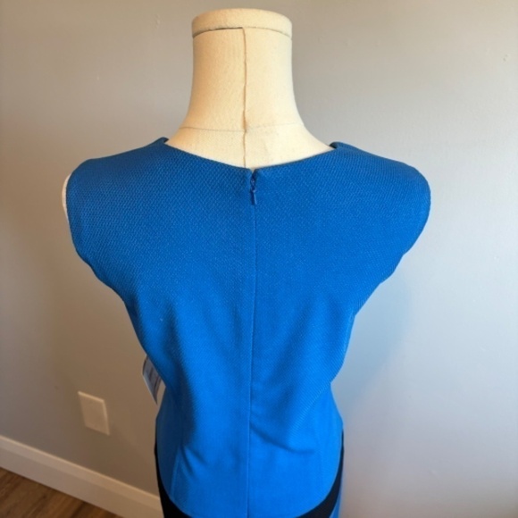 Anne Klein Women's Blue Sheath Midi Dress Striped Red w/ Black, NWT Size 12 - Picture 5 of 10